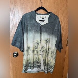Tommy Bahama Men's 100% Silk Ombre Palm Tree Print Camp Shirt